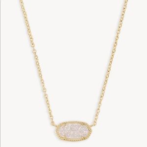 Elisa Gold Pendant Necklace in Iridescent Drusy